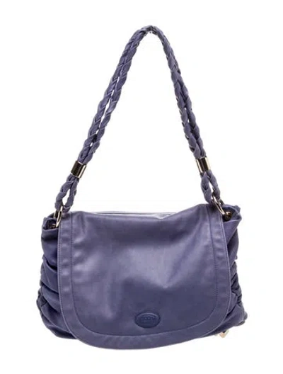 Pre-owned Tod's Leather Shoulder Bag In Blue