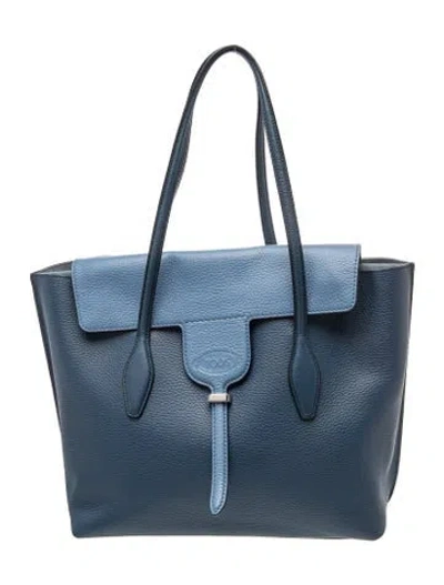Pre-owned Tod's Leather Shoulder Bag In Blue