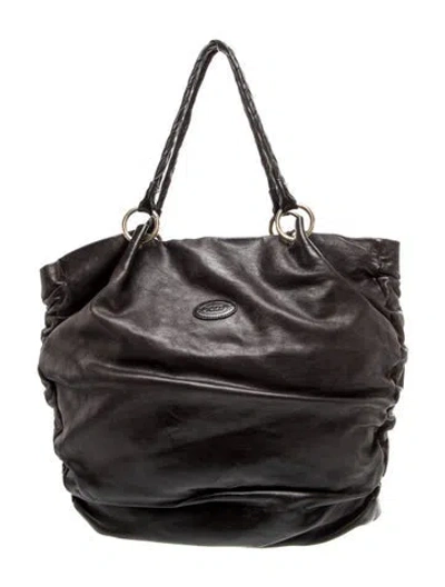 Pre-owned Tod's Leather Shoulder Bag In Brown