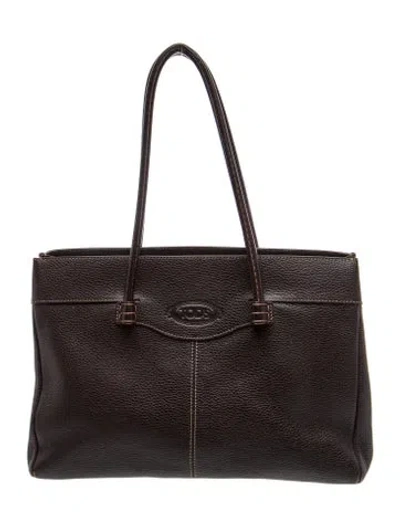 Pre-owned Tod's Leather Shoulder Bag In Brown