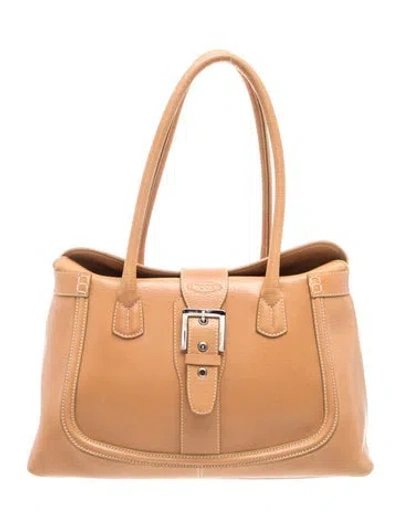 Pre-owned Tod's Leather Shoulder Bag In Brown