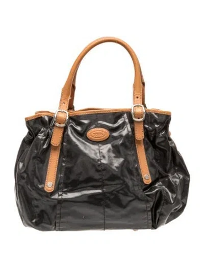 Pre-owned Tod's Leather Shoulder Bag In Gray