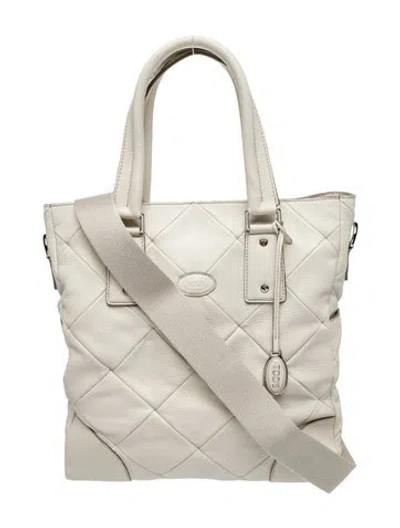 Pre-owned Tod's Leather Shoulder Bag In Neutral
