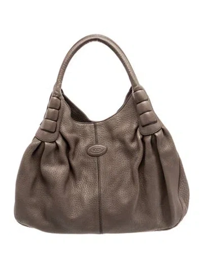 Pre-owned Tod's Leather Shoulder Bag In Neutral