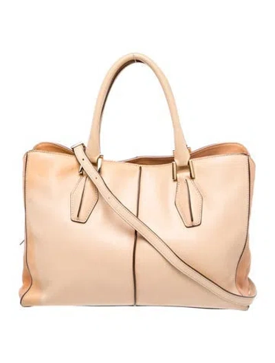 Pre-owned Tod's Leather Shoulder Bag In Neutral