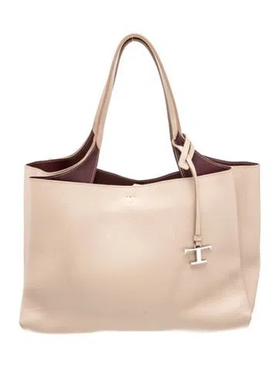 Pre-owned Tod's Leather Shoulder Bag In Neutral