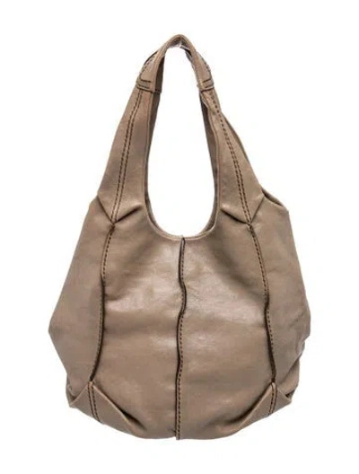 Pre-owned Tod's Leather Shoulder Bag In Neutral