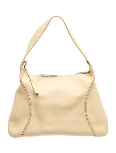 Pre-owned Tod's Leather Shoulder Bag In Neutral