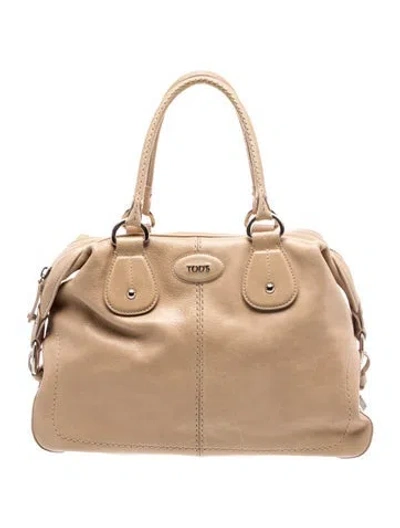 Pre-owned Tod's Leather Shoulder Bag In Neutral