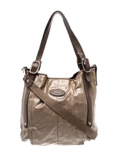 Pre-owned Tod's Leather Shoulder Bag In Neutral