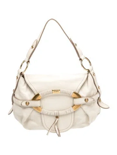 Pre-owned Tod's Leather Shoulder Bag In Neutral