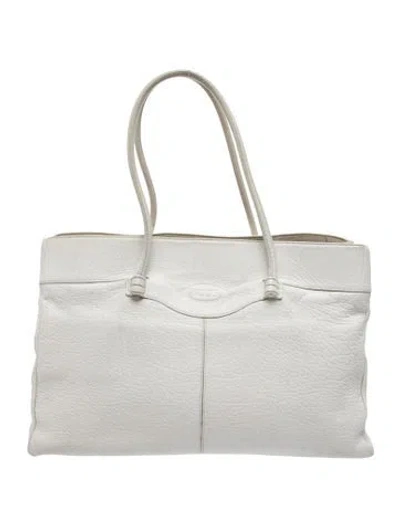 Pre-owned Tod's Leather Shoulder Bag In White