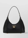 TOD'S LEATHER SHOULDER BAG WITH ADJUSTABLE STRAP AND METAL FEET
