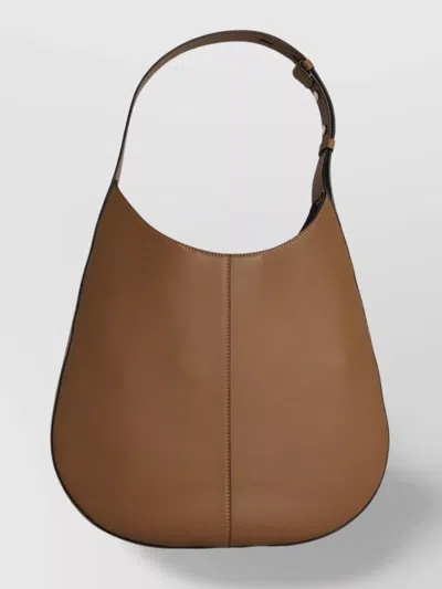 Tod's Leather Shoulder Bag With Adjustable Strap And Seam Detailing