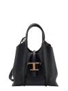 TOD'S LEATHER SHOULDER BAG WITH T TIMELESS DETAIL