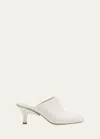 Tod's Leather Sabot In Bianco Calce