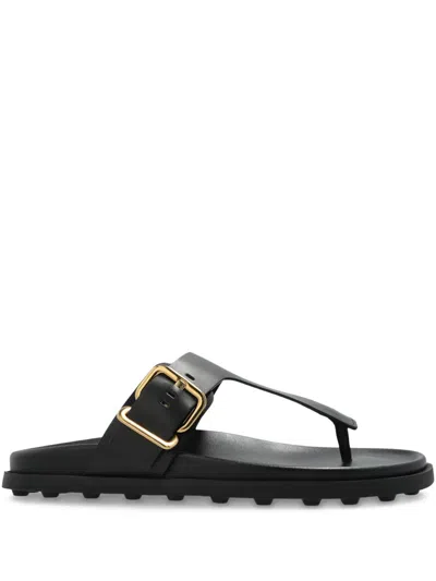 Tod's Leather Slides In Black