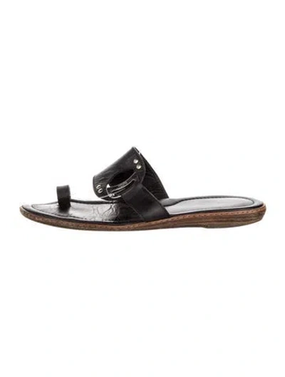 Pre-owned Tod's Leather Slides In Black