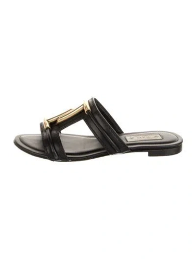Pre-owned Tod's Leather Slides In Black