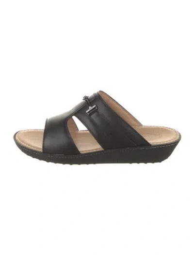 Pre-owned Tod's Leather Slides In Black