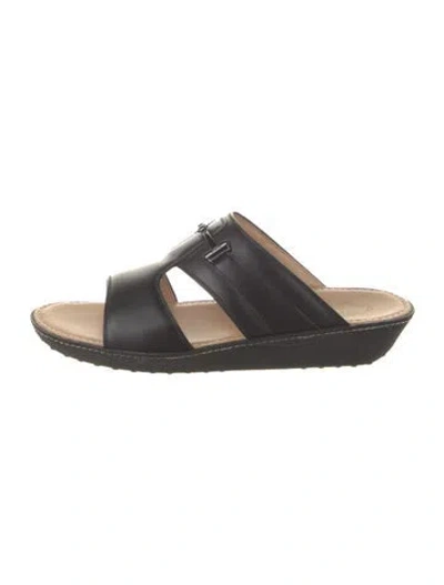 Pre-owned Tod's Leather Slides In Black