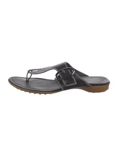 Pre-owned Tod's Leather Slides In Black