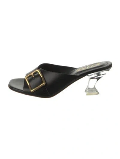 Pre-owned Tod's Leather Slides In Black