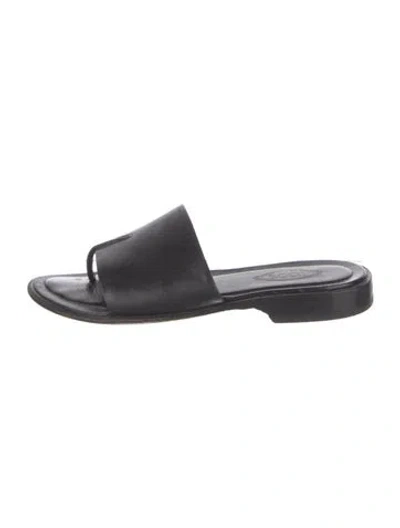 Pre-owned Tod's Leather Slides In Black