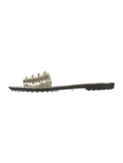 Pre-owned Tod's Leather Slides In Black