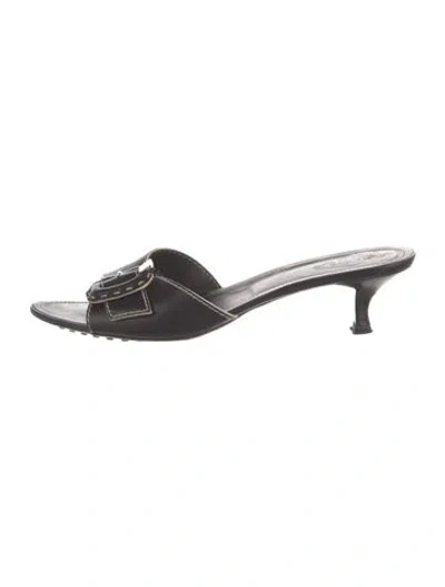 Pre-owned Tod's Leather Slides In Black