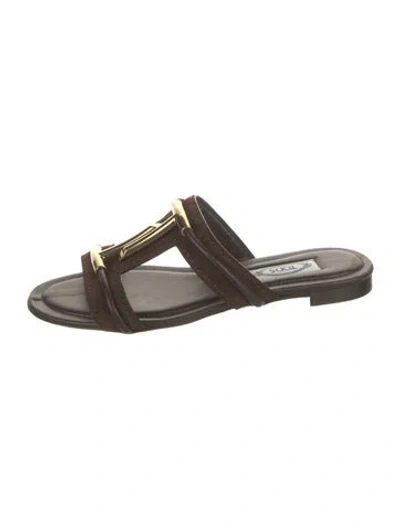 Pre-owned Tod's Leather Slides In Black