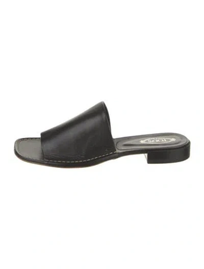Pre-owned Tod's Leather Slides In Black