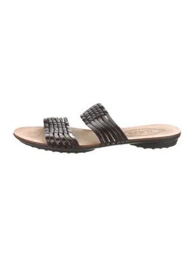Pre-owned Tod's Leather Slides In Black