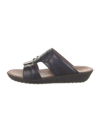 Pre-owned Tod's Leather Slides In Blue