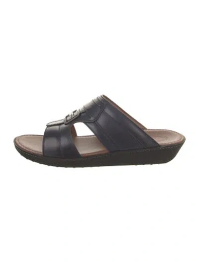 Pre-owned Tod's Leather Slides In Blue
