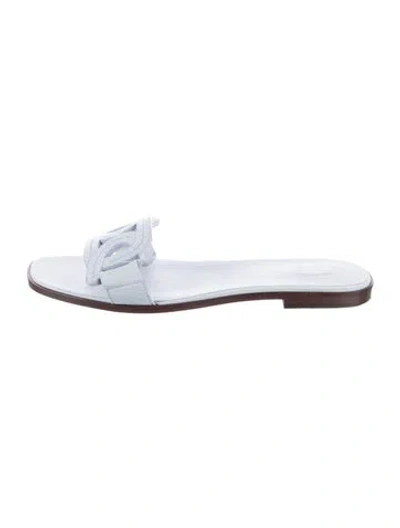 Pre-owned Tod's Leather Slides In Blue