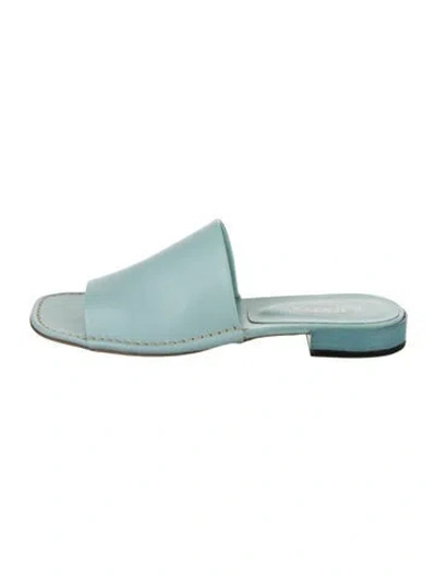 Pre-owned Tod's Leather Slides In Blue