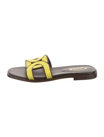 Pre-owned Tod's Leather Slides In Brown