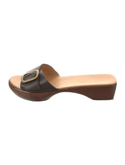 Pre-owned Tod's Leather Slides In Brown