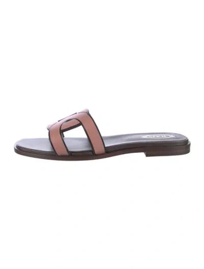 Pre-owned Tod's Leather Slides In Brown