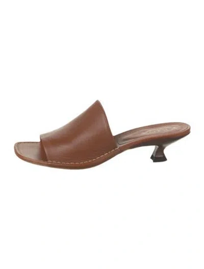 Pre-owned Tod's Leather Slides In Brown