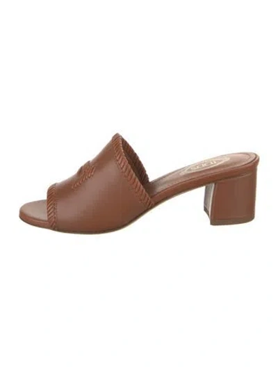 Pre-owned Tod's Leather Slides In Brown