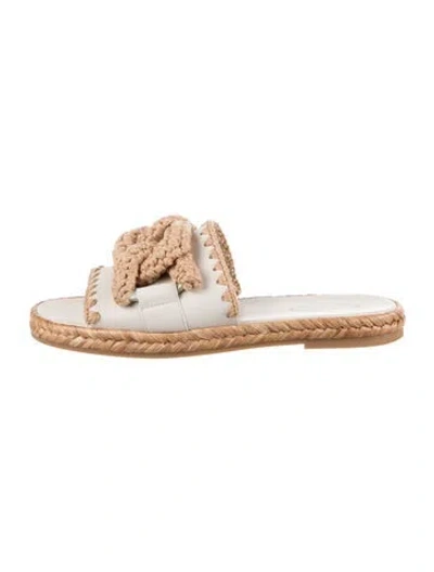 Pre-owned Tod's Leather Slides In Brown/neutrals