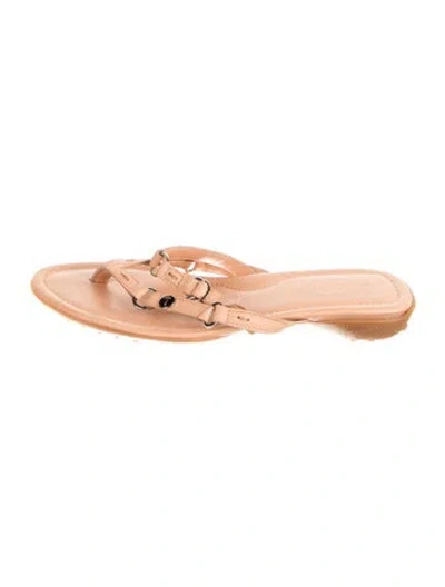 Pre-owned Tod's Leather Slides In Neutral