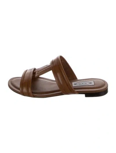 Pre-owned Tod's Leather Slides In Neutrals