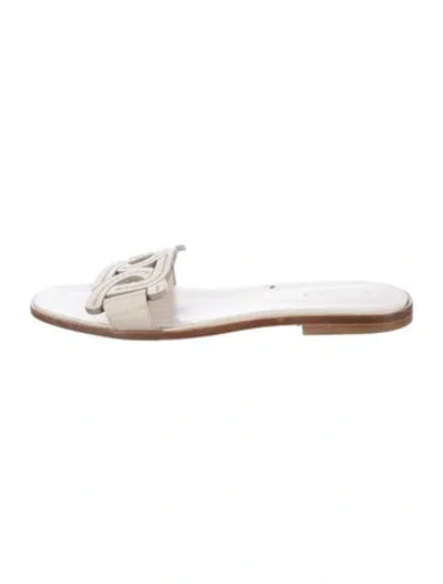 Pre-owned Tod's Leather Slides In Neutrals