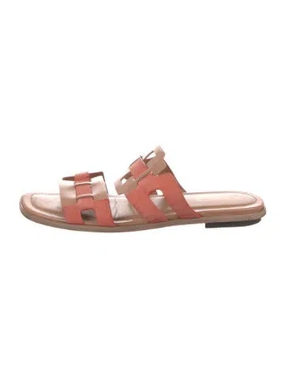 Pre-owned Tod's Leather Slides In Neutrals