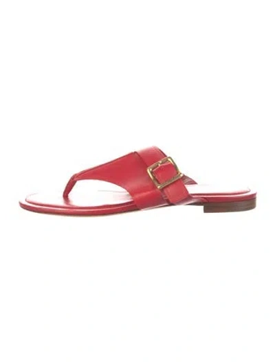 Pre-owned Tod's Leather Slides In Red
