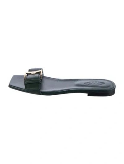 Pre-owned Tod's Leather Slides In Silver