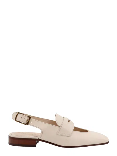 Tod's Leather Slingback Loafer In White